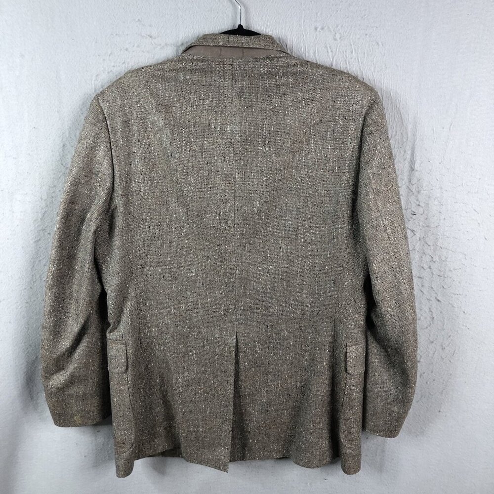 Vintage Christian Brooks Blazer Mens 42 Grey 100% Silk Sport Coat Jacket Career - Picture 2 of 16